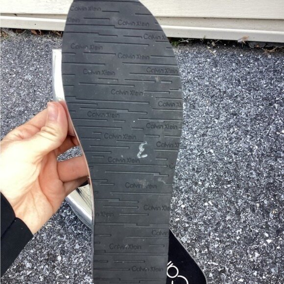 Acubi mermaidcore fairycore Calvin Klein Black Slides Sandals Women Size 7 - Picture 5 of 6